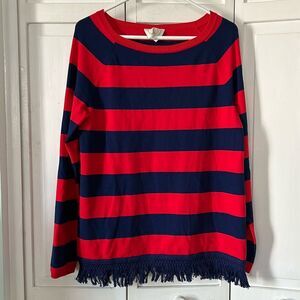 Sail to Sable (STS) striped sweater with fringe - Size L